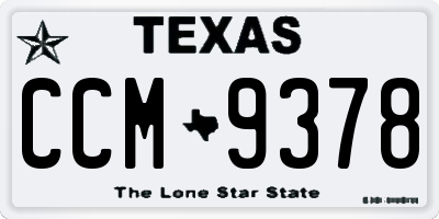 TX license plate CCM9378