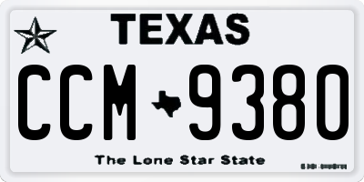 TX license plate CCM9380