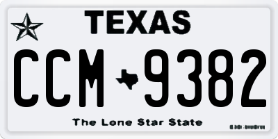 TX license plate CCM9382