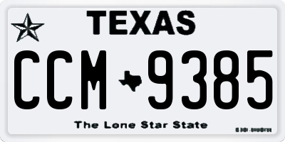 TX license plate CCM9385