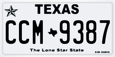 TX license plate CCM9387