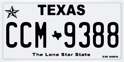 TX license plate CCM9388