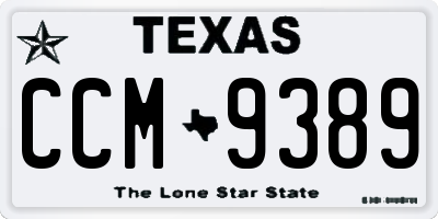 TX license plate CCM9389