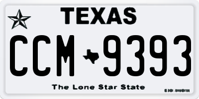 TX license plate CCM9393