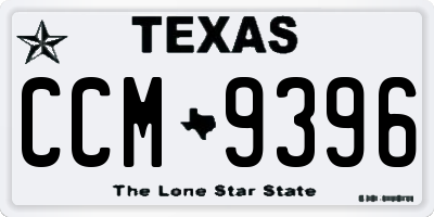 TX license plate CCM9396