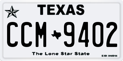 TX license plate CCM9402