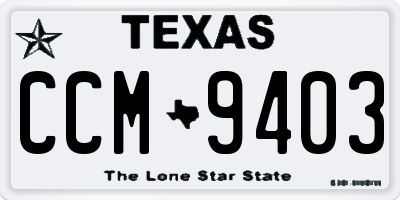 TX license plate CCM9403