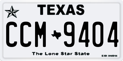 TX license plate CCM9404