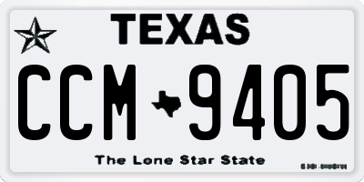 TX license plate CCM9405