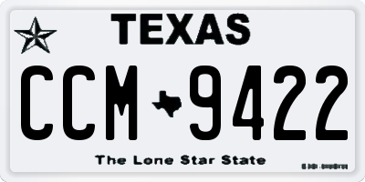 TX license plate CCM9422
