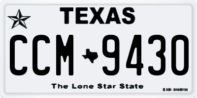 TX license plate CCM9430