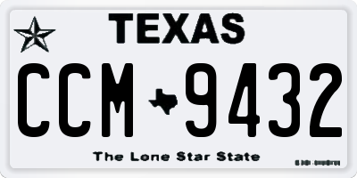 TX license plate CCM9432