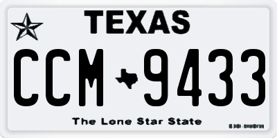 TX license plate CCM9433