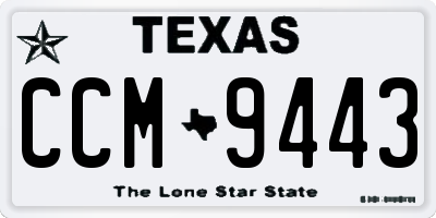TX license plate CCM9443