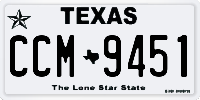 TX license plate CCM9451