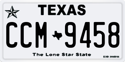 TX license plate CCM9458