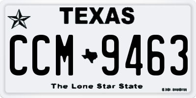 TX license plate CCM9463