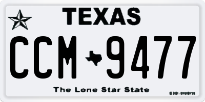 TX license plate CCM9477