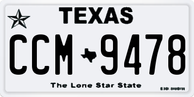 TX license plate CCM9478