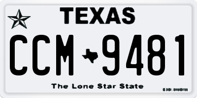 TX license plate CCM9481