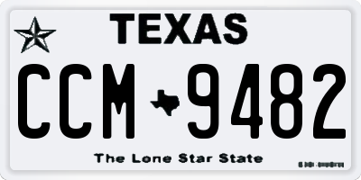 TX license plate CCM9482