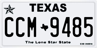 TX license plate CCM9485