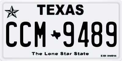 TX license plate CCM9489