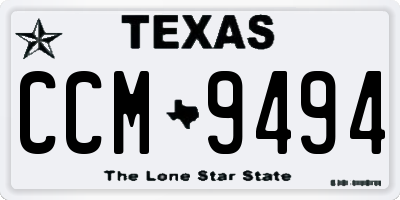 TX license plate CCM9494