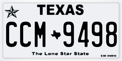 TX license plate CCM9498