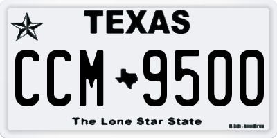 TX license plate CCM9500