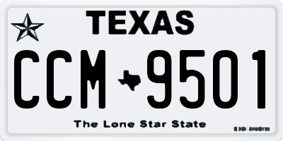 TX license plate CCM9501