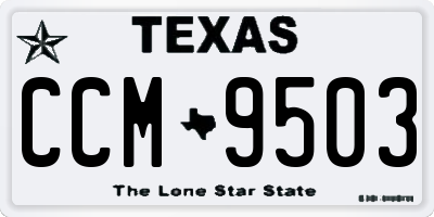 TX license plate CCM9503