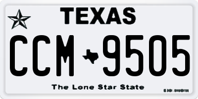 TX license plate CCM9505