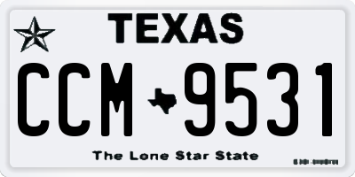 TX license plate CCM9531