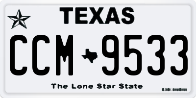 TX license plate CCM9533