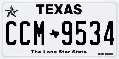 TX license plate CCM9534