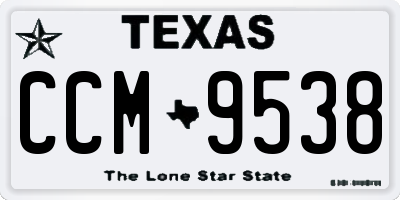 TX license plate CCM9538