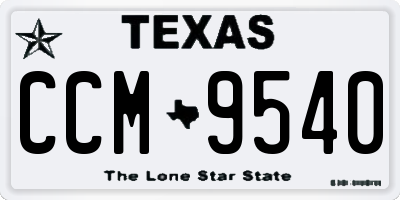 TX license plate CCM9540