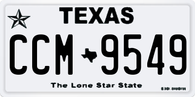 TX license plate CCM9549