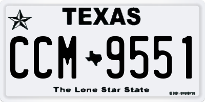 TX license plate CCM9551