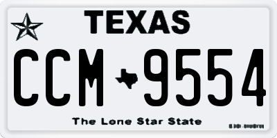 TX license plate CCM9554