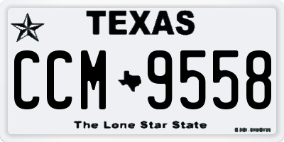TX license plate CCM9558