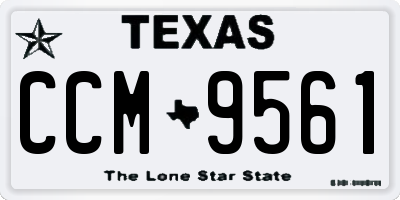 TX license plate CCM9561