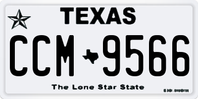 TX license plate CCM9566