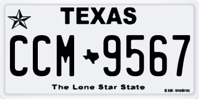 TX license plate CCM9567