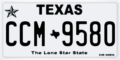 TX license plate CCM9580