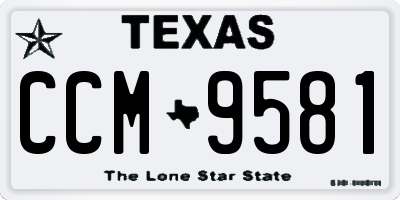 TX license plate CCM9581