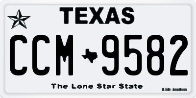 TX license plate CCM9582