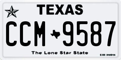 TX license plate CCM9587