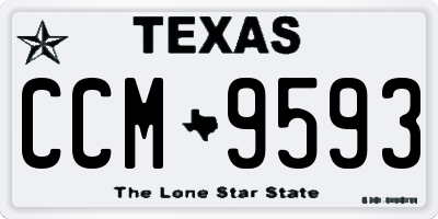 TX license plate CCM9593